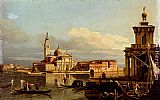 Della Canvas Paintings - A View In Venice From The Punta Della Dogana Towards San Giorgio Maggiore